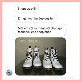  GIày SARAH BOOTS cổ cao chất da cao cấp màu trắng 8 nút (ẢNH THẬT SHOP TỰ CHỤP)