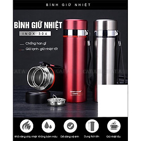 Bình Giữ Nhiệt 1 Lít inox 304 Cao Cấp Giữ Nhiệt Đến 24h Siêu Bền,Siêu Đẹp (giao màu ngẫu nhiên)