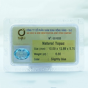 Mua Viên đá Topaz kiểm định tự nhiên mài giác oval - 51033