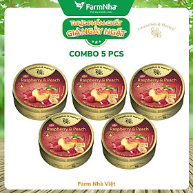 (Combo 5 hộp) Kẹo trái cây Cavendish & Harvey vị Raspberry & Peach 175gr - Hương vị tự nhiên tuyệt vời từ Đức