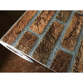 5m giấy decal cuộn gạch nâu cam  DTL123(60x500cm)