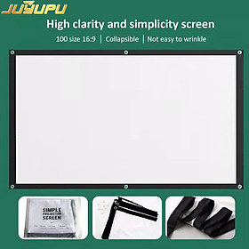 Mua Màn chiếu máy chiếu JUYUPU T1 treo tường 100inch màu trắng chống ánh sáng tương phản cao đa năng không nhăn không hạn chế góc nhìn không cần cài đặt dễ sử dụng hàng chính hãng