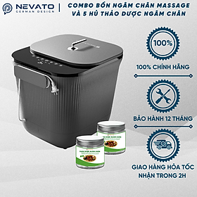 Combo Máy Massage Ngâm Chân Thông Minh Nevato NVF612 Premium Và 5 Hủ Thảo Dược 12 Vị Thiên Nhiên