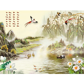 Mua Tranh treo tường Sơn thuỷ hữu tình - Trang trí phòng khách/Gỗ MDF Hàn Quốc/Chống ẩm mốc  mối mọt 20608