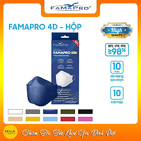 [HỘP - FAMAPRO 4D] - Khẩu trang y tế kháng khuẩn cao cấp Famapro 4D tiêu chuẩn KF94 (10 cái/ hộp)