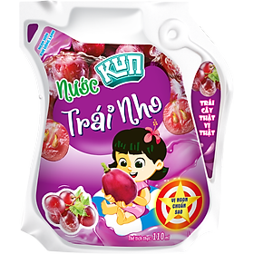 Kun nước trái cây nho thùng 24 túi x 110ml