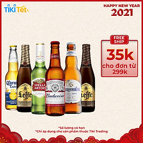 Lốc 6 chai bia Beers of the world (Leffe, Hoegaarden, Corona, Budweiser, Stella Artois)
