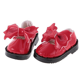 2-8pack 1 Pair of Red Bow Ankle Belt Shoes for 1/6 12'' Blythe Dolls Clothing