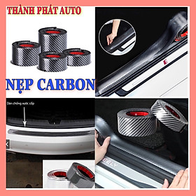 Cuộn 5 mét nẹp chống xước bước chân bậc cửa, cốp ô tô xe hơi mạ cacbon cao cấp