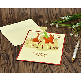 Thiệp handmade 3D Happy Birthday size 10x15cm BD008