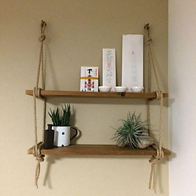 60*15cm kệ gỗ dây treo tường trang trí độc đáo
