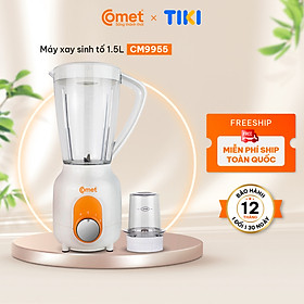 Mua Máy xay sinh tố Comet CM9955 – 2 cối nhựa kháng vỡ  dung tích 1.5L – Công suất 450W  lưỡi dao thép không gỉ – Hàng chính hãng  bảo hành 1 năm