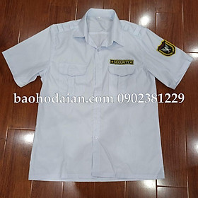 Áo đồng phục bảo vệ, vệ sĩ màu trắng kèm logo tay và ngực