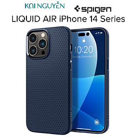 Ốp Lưng SPIGEN LIQUID AIR Dành Cho iPhone 14 ProMax  14 Pro  14 Plus  14 - Hàng Chính Hãng - Navy Blue - iPhone 14 ProMax