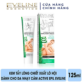 Kem tẩy lông chiết xuất lô hội dành cho da nhạy cảm EVELINE ACTIVE EPIL (Tay, Nách, Bikini) 125ml