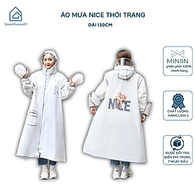 Áo Mưa Thời Trang Họa Tiết Gấu Nice Thiết Kế Thân Dài Có Kính Chắn Mưa Và Bao Tay Tiện Lợi- CÓ 4 MÀU - LOẠI 1 - HÀNG CHÍNH HÃNG MINIIN