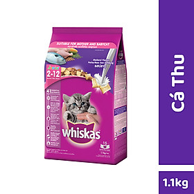 WHISKAS Thức ăn cho mèo con dạng hạt vị cá thu 1.1kg