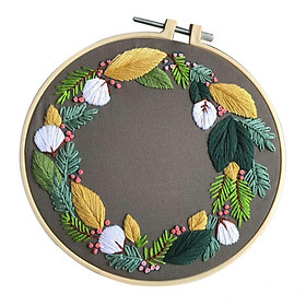 Full Range of Embroidery Starter Kit with 20cm Embroidery Hoop Style A