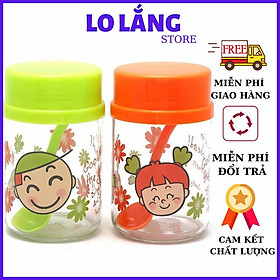 Bộ 2 hủ thủy tinh đựng gia vị kích thước lớn 800ml tặng kèm muỗng cao cấp