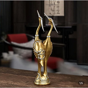 Mua Tượng trang trí  decor nhà cửa  phòng khách - Cặp Tiên Hạc (Cao 39.5 cm)