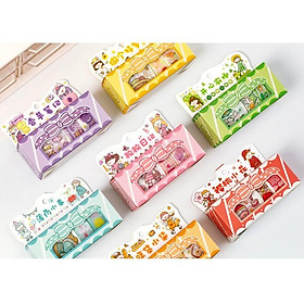 Hộp Washi Tape 5 Cuộn Băng Keo Sticker Giấy Trang Trí Sổ Lưu Niệm DIY