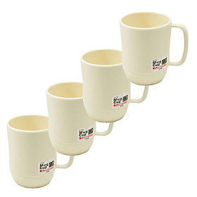 Combo Cốc nhựa uống nước Inomata cao cấp - Trắng ngà nội địa Nhật Bản