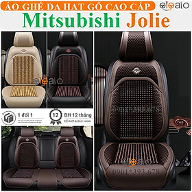 Áo trùm lót bọc ghế xe ô tô Mitsubishi Jolie da PU hạt gỗ tự nhiên CAO CẤP