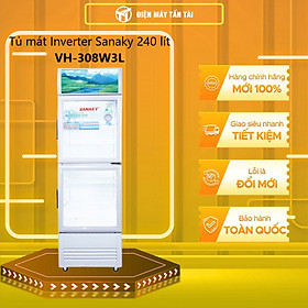 Mua TỦ MÁT 2 CỬA SANAKY INVERTER 240 LÍT VH-308W3L NHÔM (LOW-E) (R600A) - hàng chính hãng