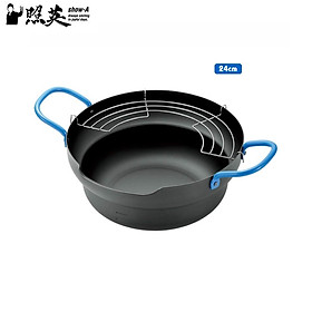 Nồi chiên/rán thiết kế đáy từ chống dính kèm khay ráo dầu Show-A có tay cầm ( 20cm & 24cm ) & nhiệt kế - Hàng nội địa Nhật Bản