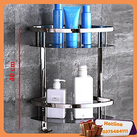 Kệ Góc Nhà Tắm Thanh Viền Inox 304 - 2 Tầng - Hàng Loại 1