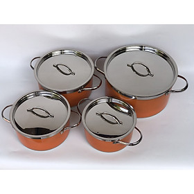 Bộ nồi fivestar 4 chiếc màu 3 lớp đáy liền- inox 304
