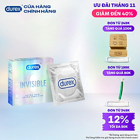 Bao cao su Durex Invisible Extra Thin Extra Sensitive 1 Hộp 3 Bao