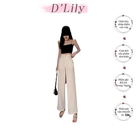 Quần ống rộng, quần suông khoá trước 2 màu tôn dáng kéo dài chân D'Lily Store