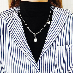 Vòng cổ dây chuyền nữ trái tim ấn tượng bất đối xứng