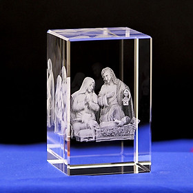 Mua Tượng chúa pha lê chúa giáng sinh chạm khắc 3D quà tặng pha lê sang trọng ý nghĩa cao 8 cm