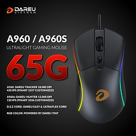 Mua Chuột Gaming DAREU A960S Hồng / Trắng / Đen - ULTRALIGHT (PixArt PMW3389  DPI 16000) Hàng Chính Hãng