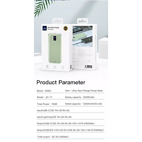 Mua Pin dự phòng Wiwu Ultra-fast Charge JC-17 Cho Iphone Và Điện Thoại HUAWEI Đa Bảo Vệ  Sạc An Toàn Trên Máy Bay - Hàng Chính Hãng