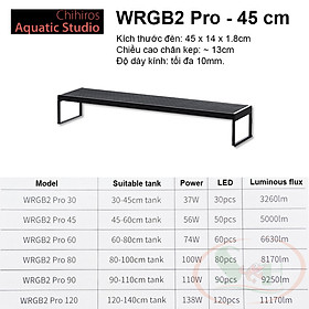 Đèn led Chihiros WRGB 2 Pro 30, 45, 60, 80, 90, 120 cm wrgb2 quang phổ trồng cây bể thủy sinh cá tép