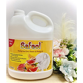Nước rửa chén đậm đặc Hương hoa cam chanh và Phong lữ thảo, Dung tích can 3,8Lít