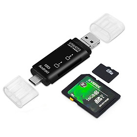 Đầu đọc thẻ OTG 5 trong 1 ( Type C / Micro USB / TF ) tốc độ cao USB 2.0 tiện dụng