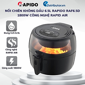 Nồi chiên không dầu 6.5L Rapido RAF6.5D 1800W - Hàng chính hãng