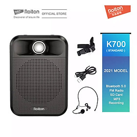 Mua Máy Trợ Giảng Đa Chức Năng Rolton K700 Model 2021 (Sử Dụng Micro Có Dây) Với Hệ Thống Loa Kép 5W - Hỗ Trợ Bluetooth 5.0 - Tích Hợp Radio - Nghe Nhạc MP3 - Thu Âm Lưu Trữ Qua Thẻ SD Card - Hàng Chính Hãng