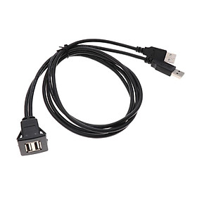 High Quality Car USB2.0 Extension Flush Mount Cable Dashboard Kit Square 1m