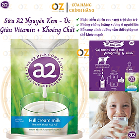 Sữa tăng chiều cao A2 nguyên kem full cream high in calcium phát triển xương, răng ở trẻ, chống loãng xương ở người lớn, tăng sức khỏe - OZ Slim Store