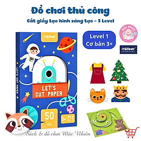 Đồ Chơi Cắt Giấy Thủ Công Tạo Hình Sáng Tạo 03 Cấp Độ - Mideer Lets Cut Paper cho Bé 3 4 5 Tuổi