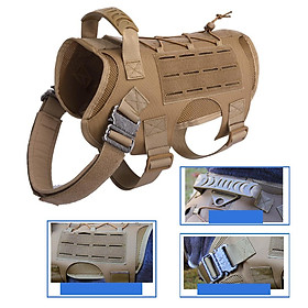 Dog Vest Harness, Outdoor Training Service Dog Vest Adjustable  Working Dog Vest with Molle System and Rubber Handle