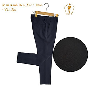 Quần Tây, Âu Nam Màu Xanh Đen, Than, Dáng Ôm Công Sở Vải Co Giãn Nhẹ Cao Cấp