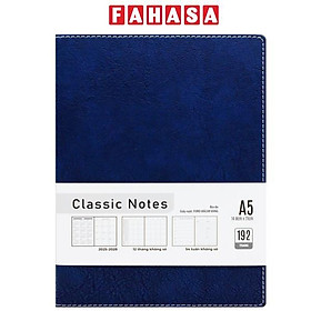 Sổ Bìa Da Cứng Doanh Nhân A5 - 192 Trang 80gsm - The Sun - Màu Xanh Dương