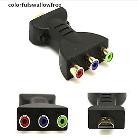 Colorfulswallowfree HDMI Male to 3 RCA Video Audio AV Adapter Component Converter for HDTV DVD Plug ABC