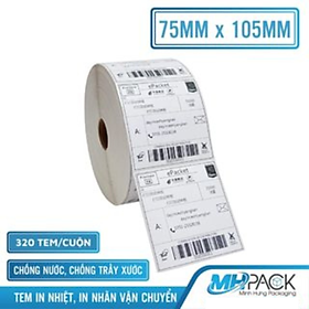 Mua Tem in nhiệt giấy in nhiệt có sẵn keo tem vận đơn TMĐT khổ A7 75x105mm 320 tem/cuộn